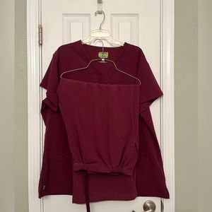 Plus size 3X Scrubs Petite pants Burgundy